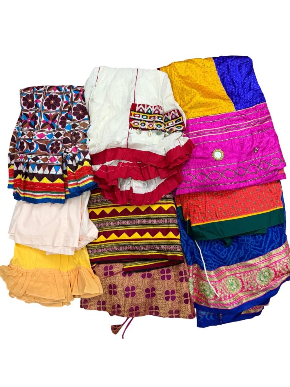 Indian Lot of 17 items: Kurtas, Dresses, Skirts, Tunics Mixed Fabrics and Sizes